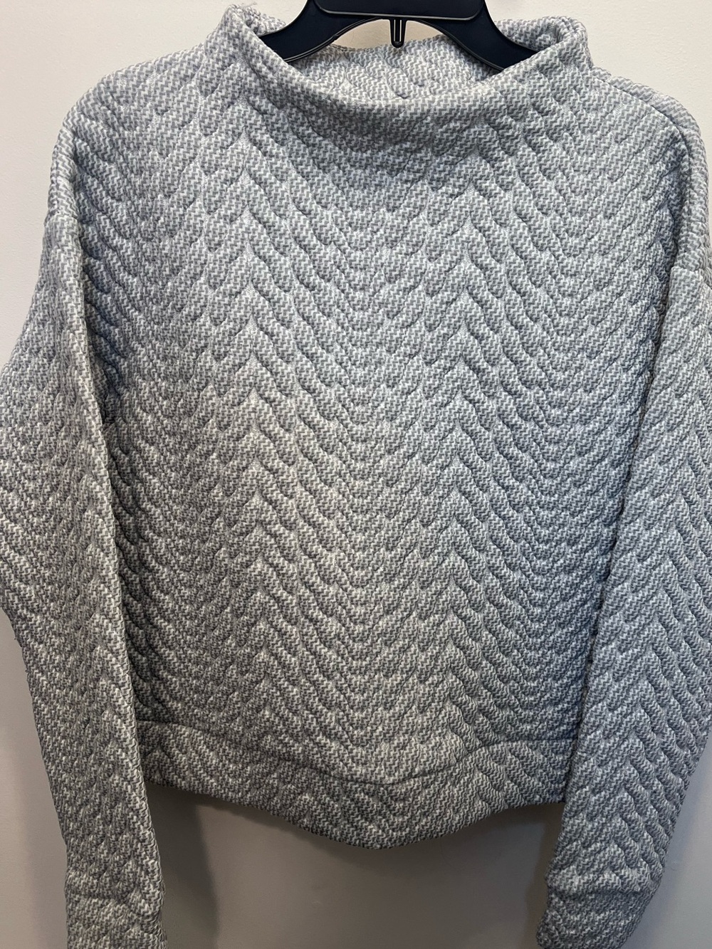 GAP Fit Light Gray Cable Mock-Neck Sweater